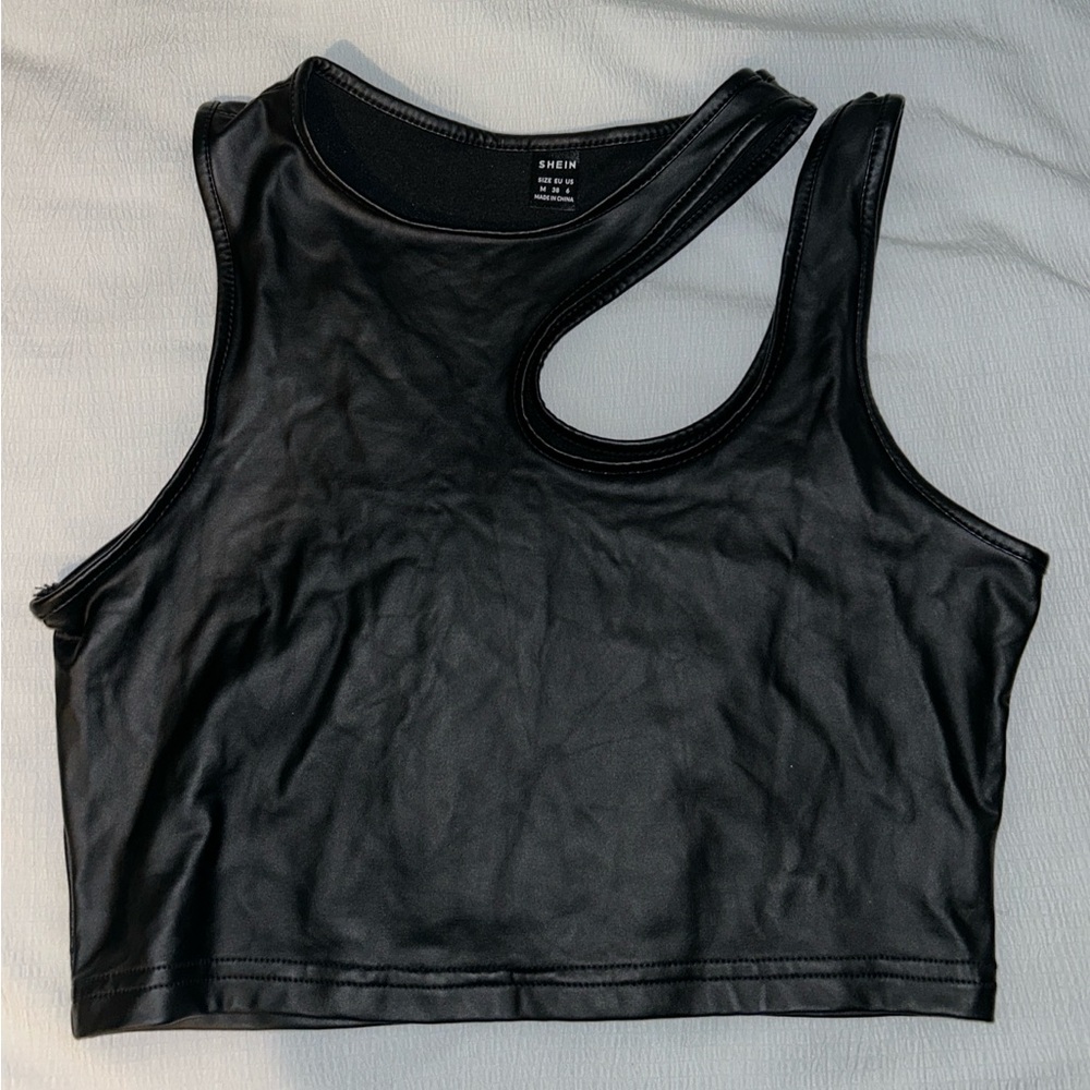 Shein Faux Leather Going Out Top